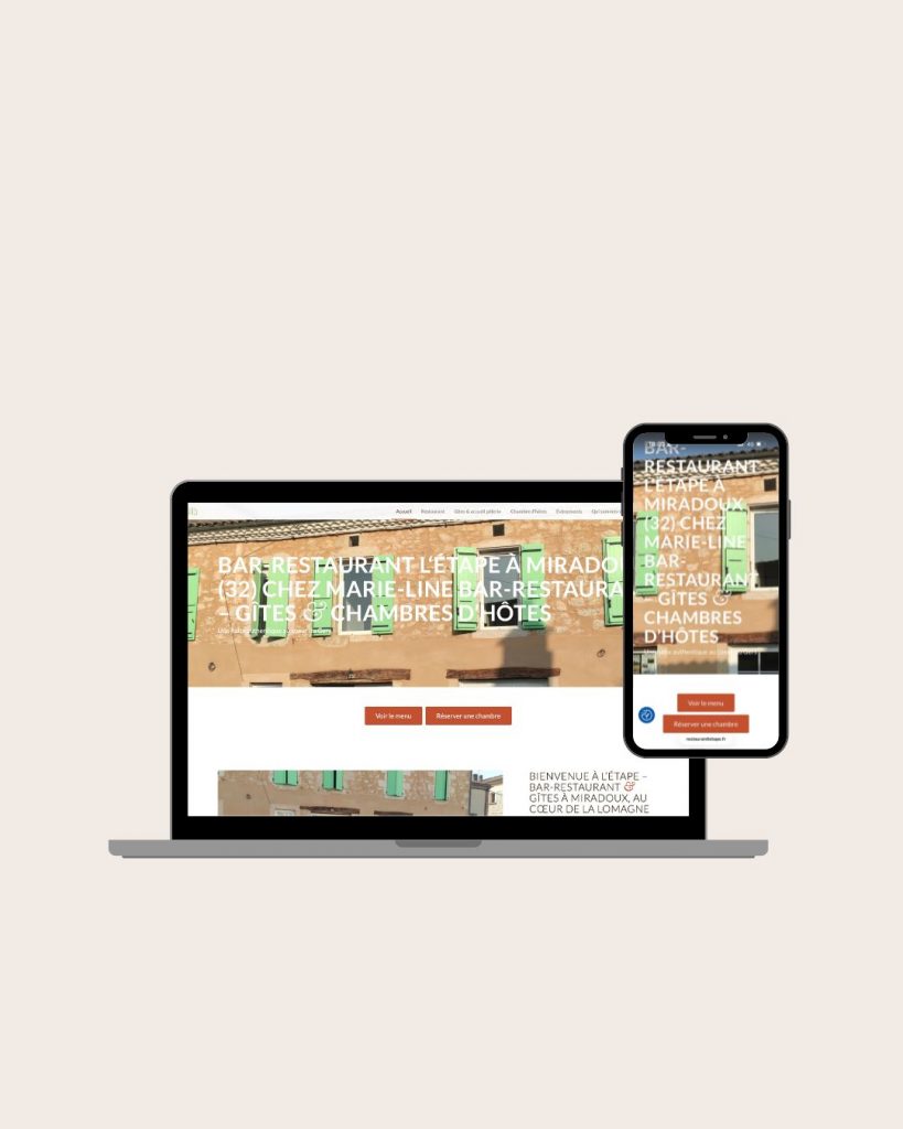 Réalisation par agence com'postelle pour le site web du bar restaurant L'étape à Miradoux