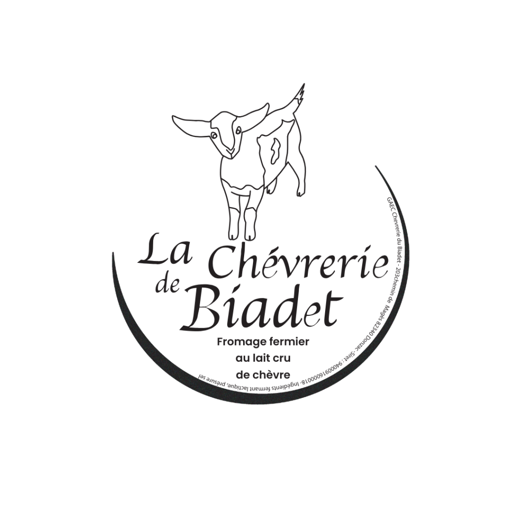 Logo pour la chèvrerie de bidet à Donzac dans le Tarn et Garonne pour les étiquettes créer par agence com'postelle