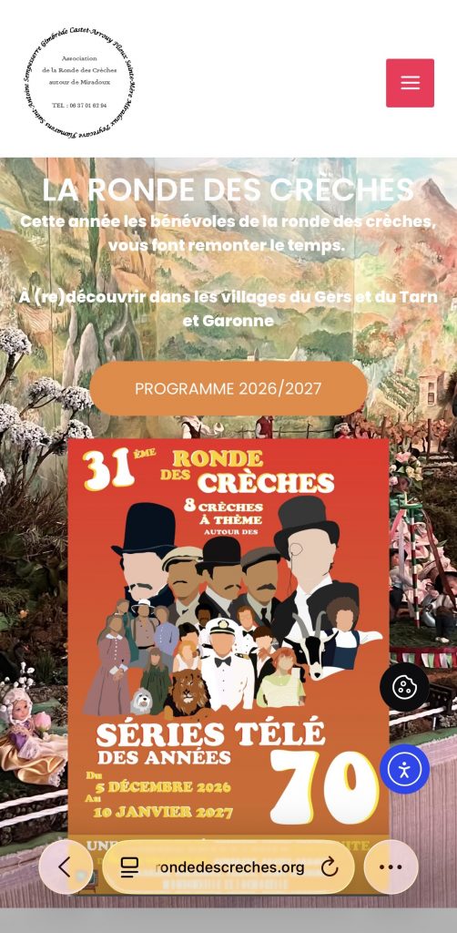 Site internet la ronde des crèches version mobile créer par l'agence Com'postelle à Lectoure