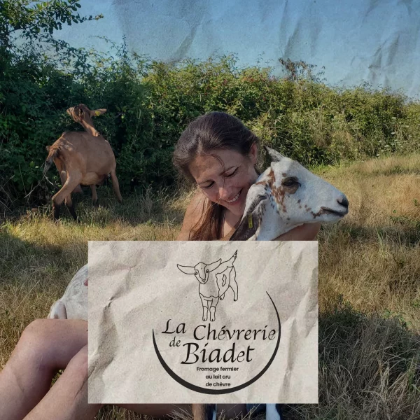 Logo pour une étiquette créer par l'agence com'postelle pour la chèvrerie de bidet à Donzac